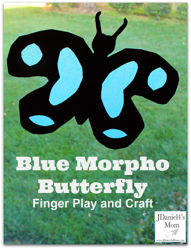 Blue Morpho Butterfly Finger Play and Craft