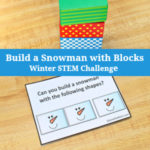 Build a Snowman with Blocks Winter STEM Challenge Cards