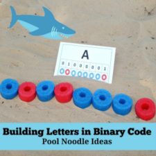 Pool Noodle Ideas - Building Letters in Binary Code