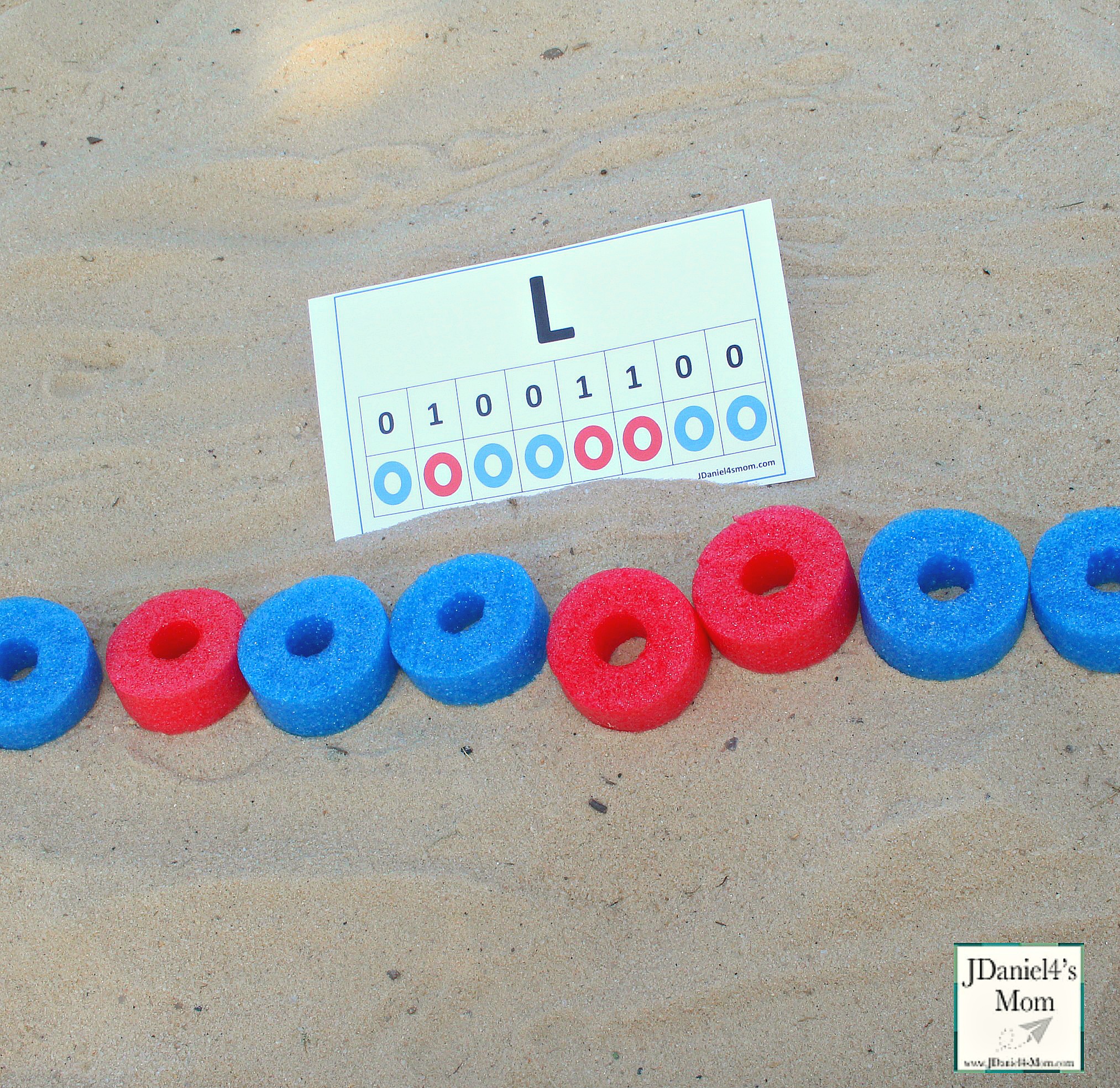 Building Letters in Binary Code Pool Noodle Ideas - The Letter L