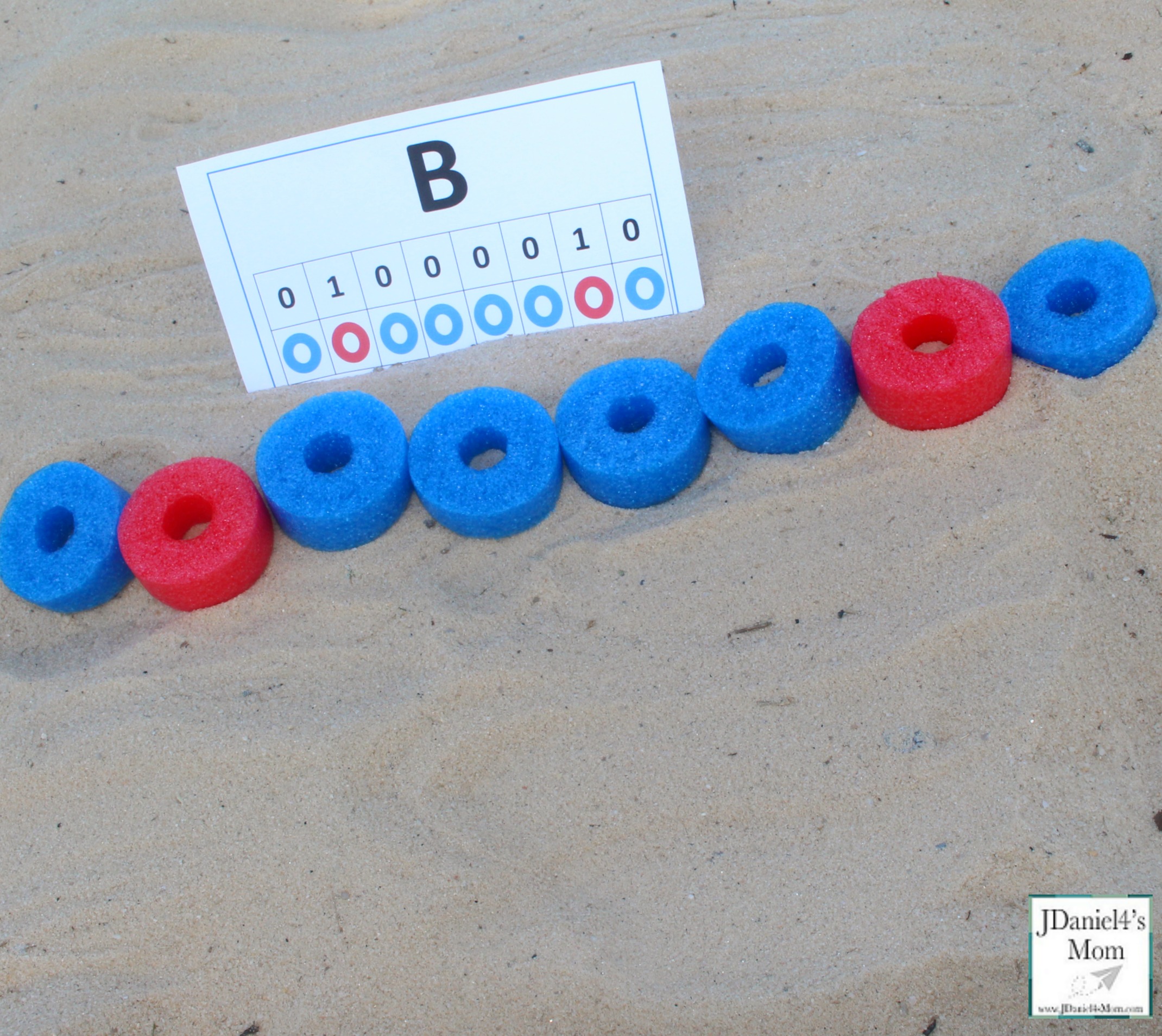 Building Letters in Binary Code Pool Noodle Ideas - The Letter B in Binary Code