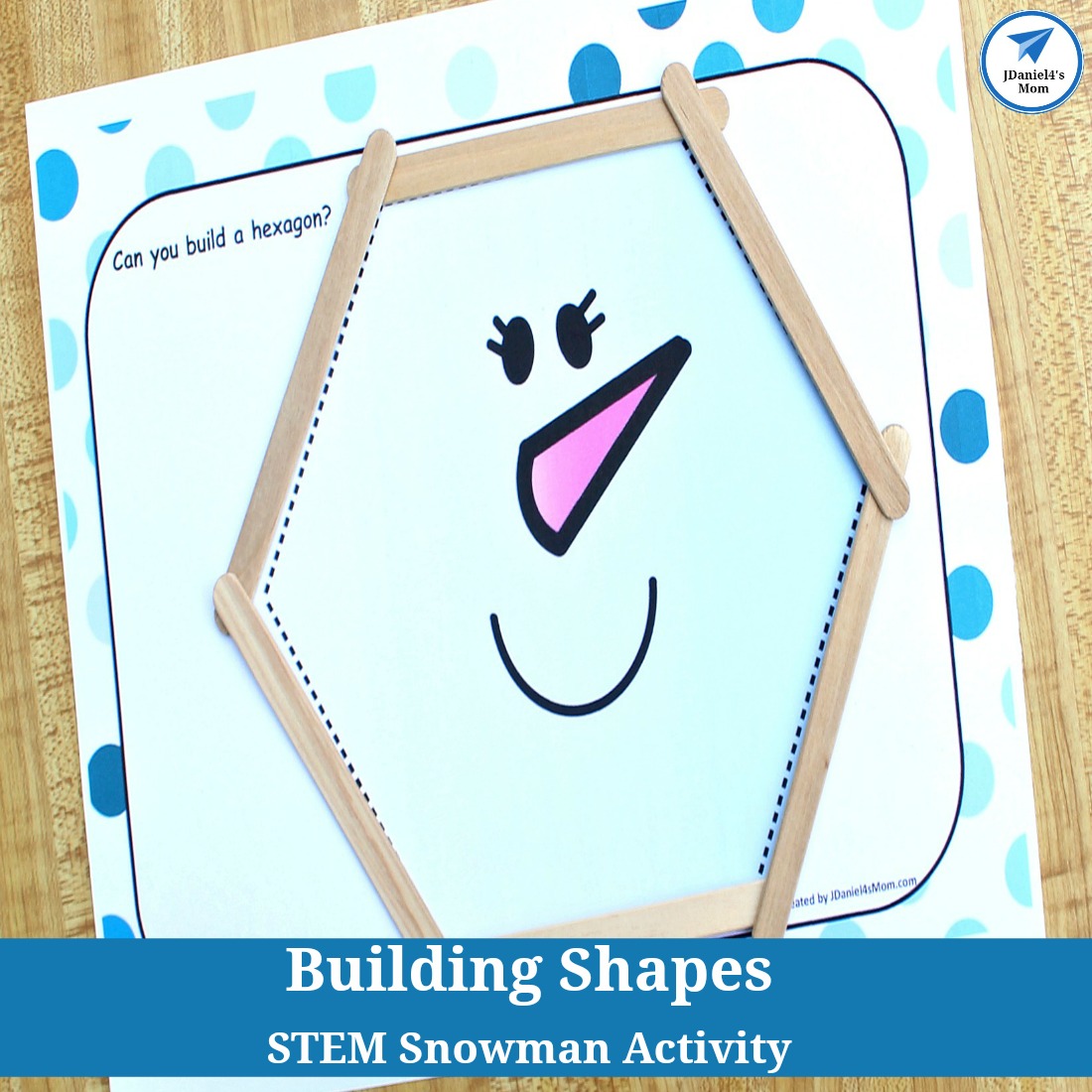 Building Shapes STEM Snowman Activity for Kids