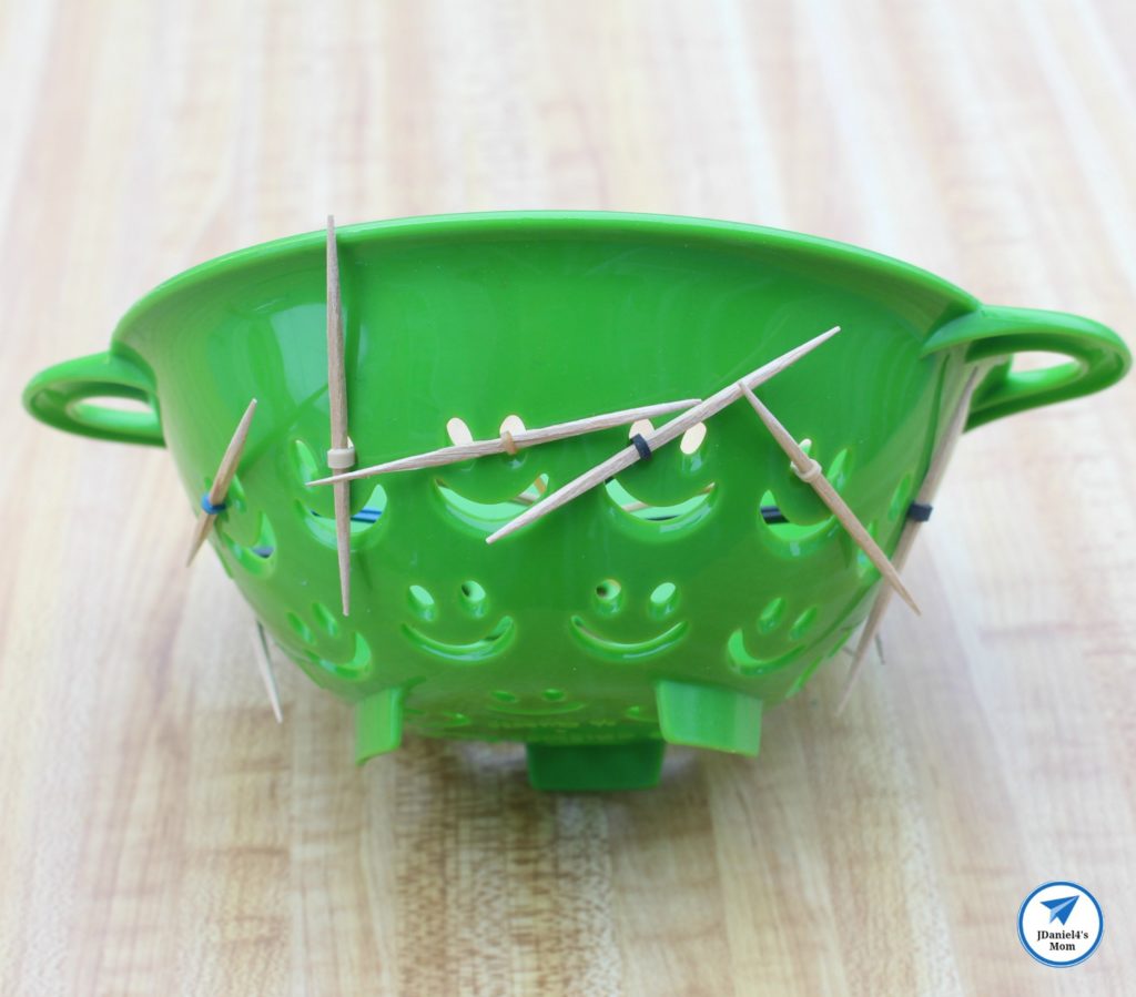 STEM Challenge - Building a Colander Trampoline - JDaniel4s Mom