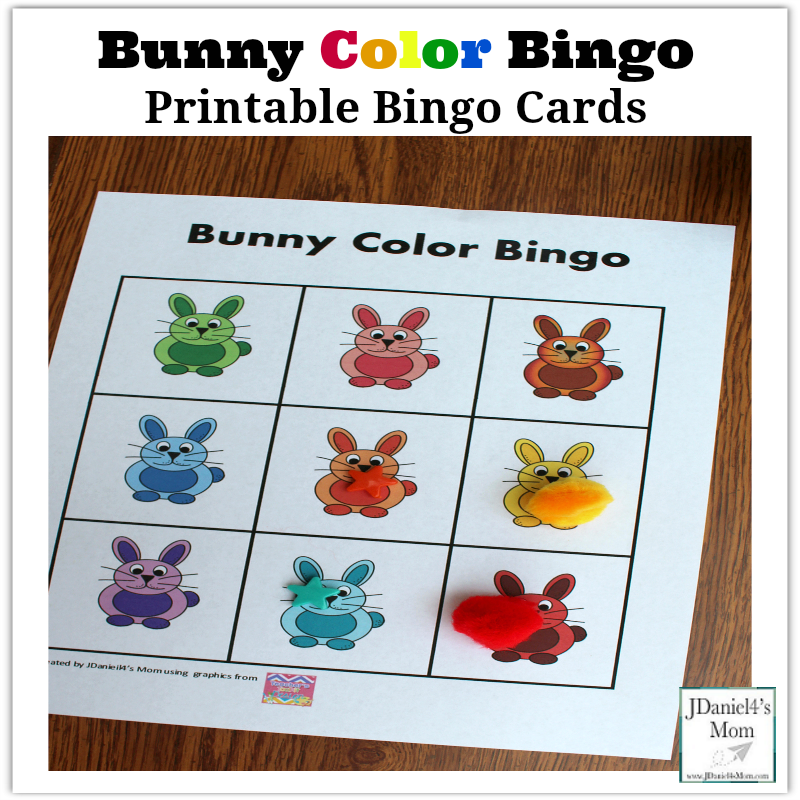 Printable Bingo Cards Bunny Color Bingo