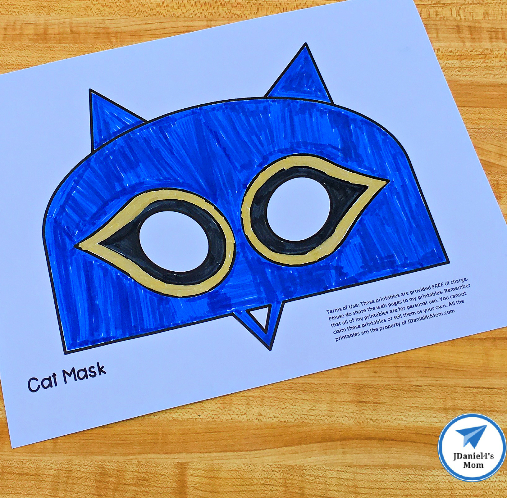 Cat Mask Template Based on Pete the Cat - JDaniel4s Mom