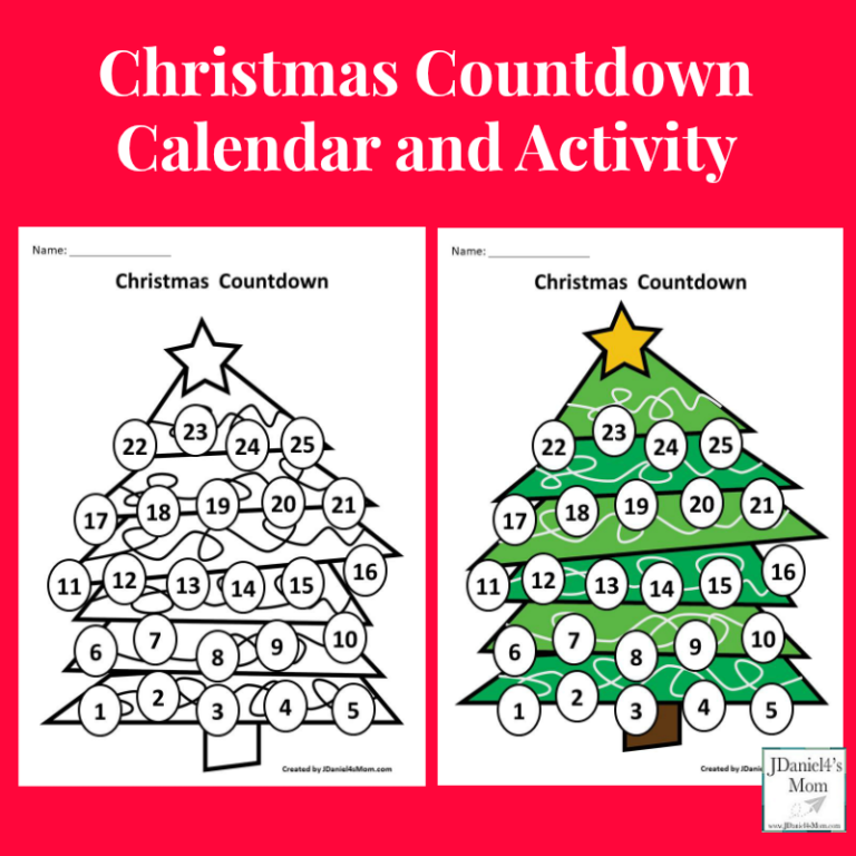 Christmas Countdown Calendar and Learning Activity