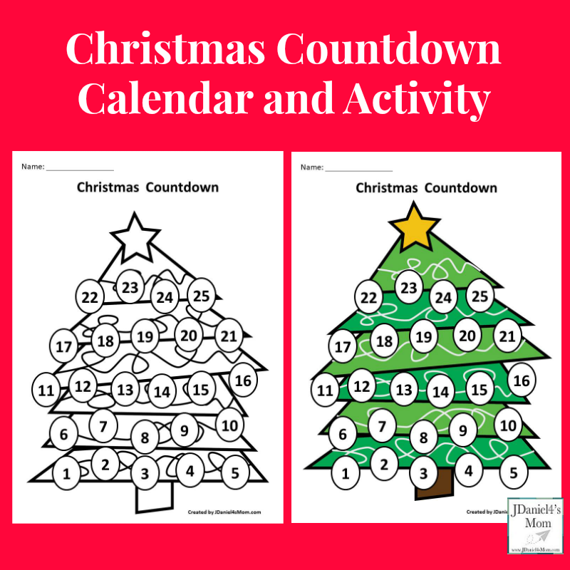 Christmas Countdown Calendar and Activity