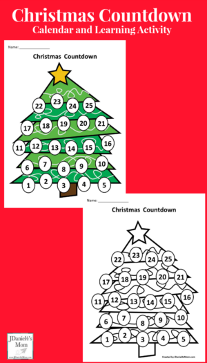 Christmas Countdown Calendar and Learning Activity