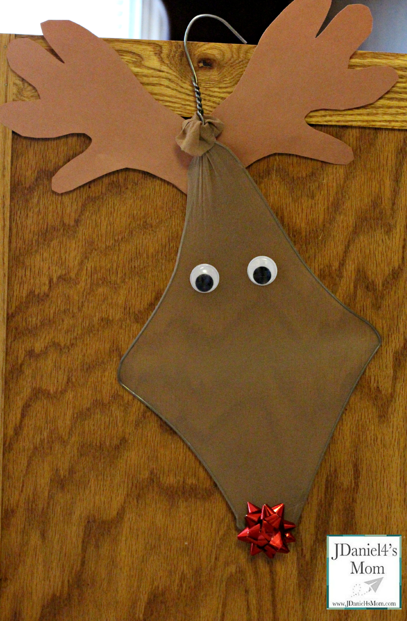 Christmas Crafts for Kids- Coat Hanger Reindeer