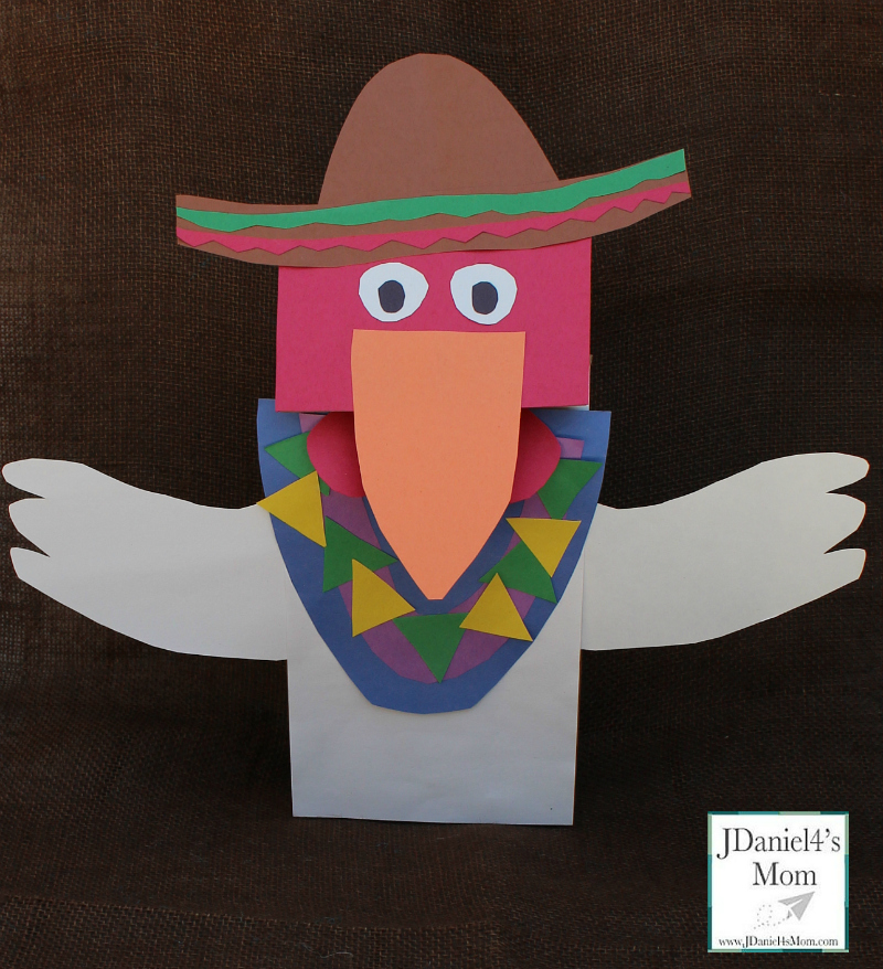 Cinco de Mayo for Kids Paper Bag Chicken Puppet