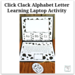 Click Clack Alphabet Learning Laptop Activity - This activity was created to go along with the book Click, Clack, Moo Cows That Type. It includes a monitor, keyboard, mouse, and alphabet letter cards. This is a fun way to work on letter recognition.