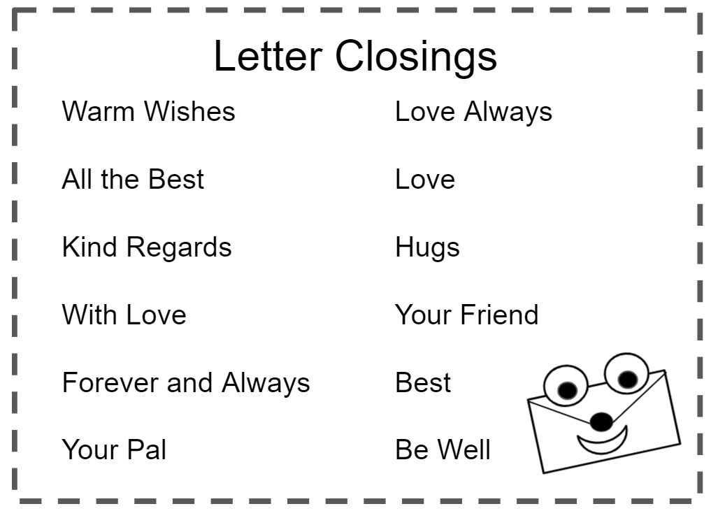 How to Write a Friendly Letter -Closing Words