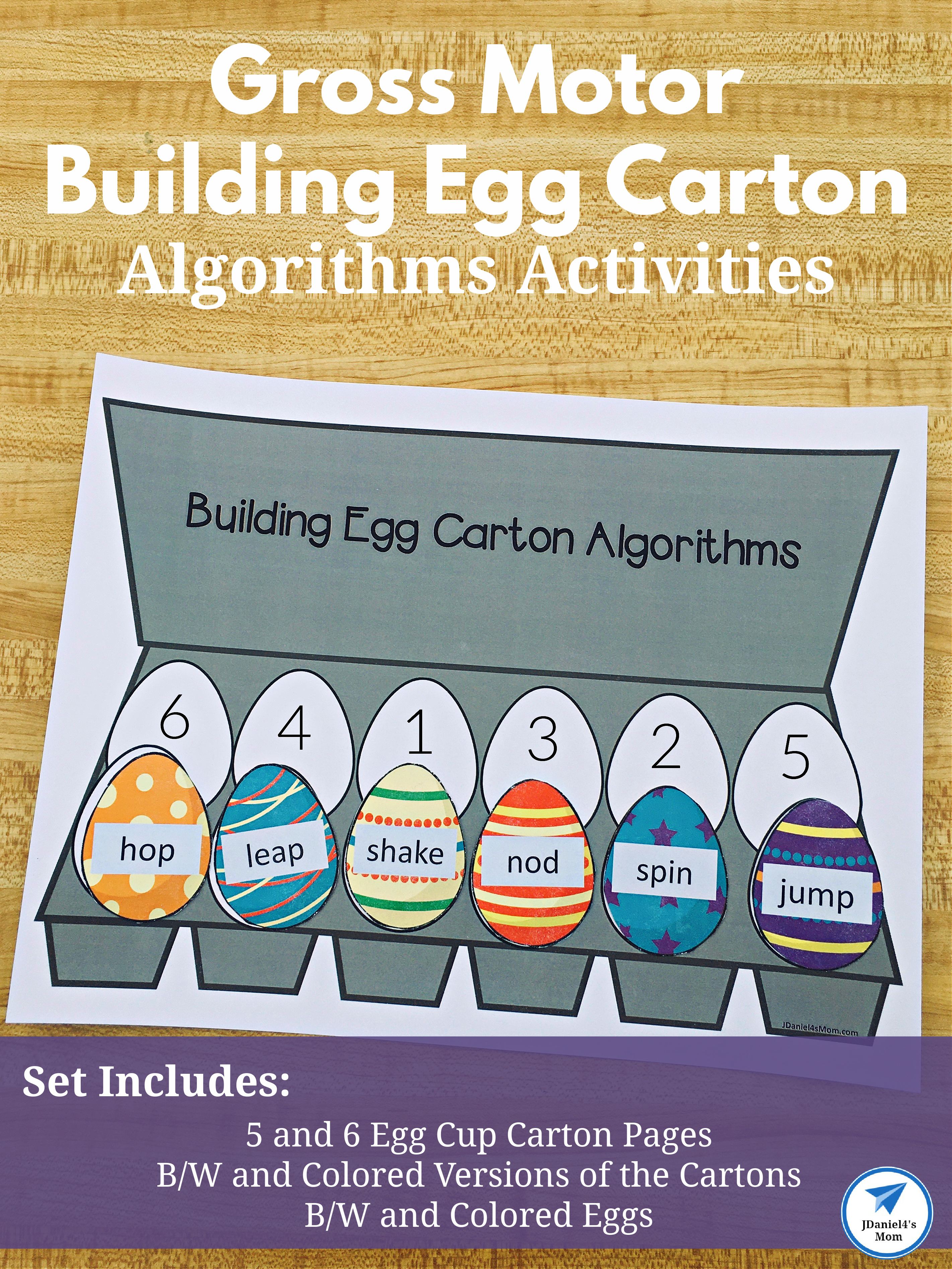 Gross Motor Building Egg Carton Algorithm Activities