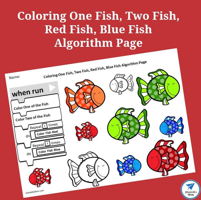 Coloring One Fish, Two Fish, Red Fish, Blue Fish Algorithm Page