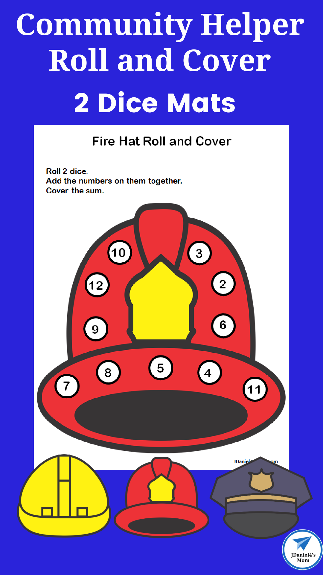 Community Helper Roll and Cover Two Dice Mats - JDaniel4s Mom