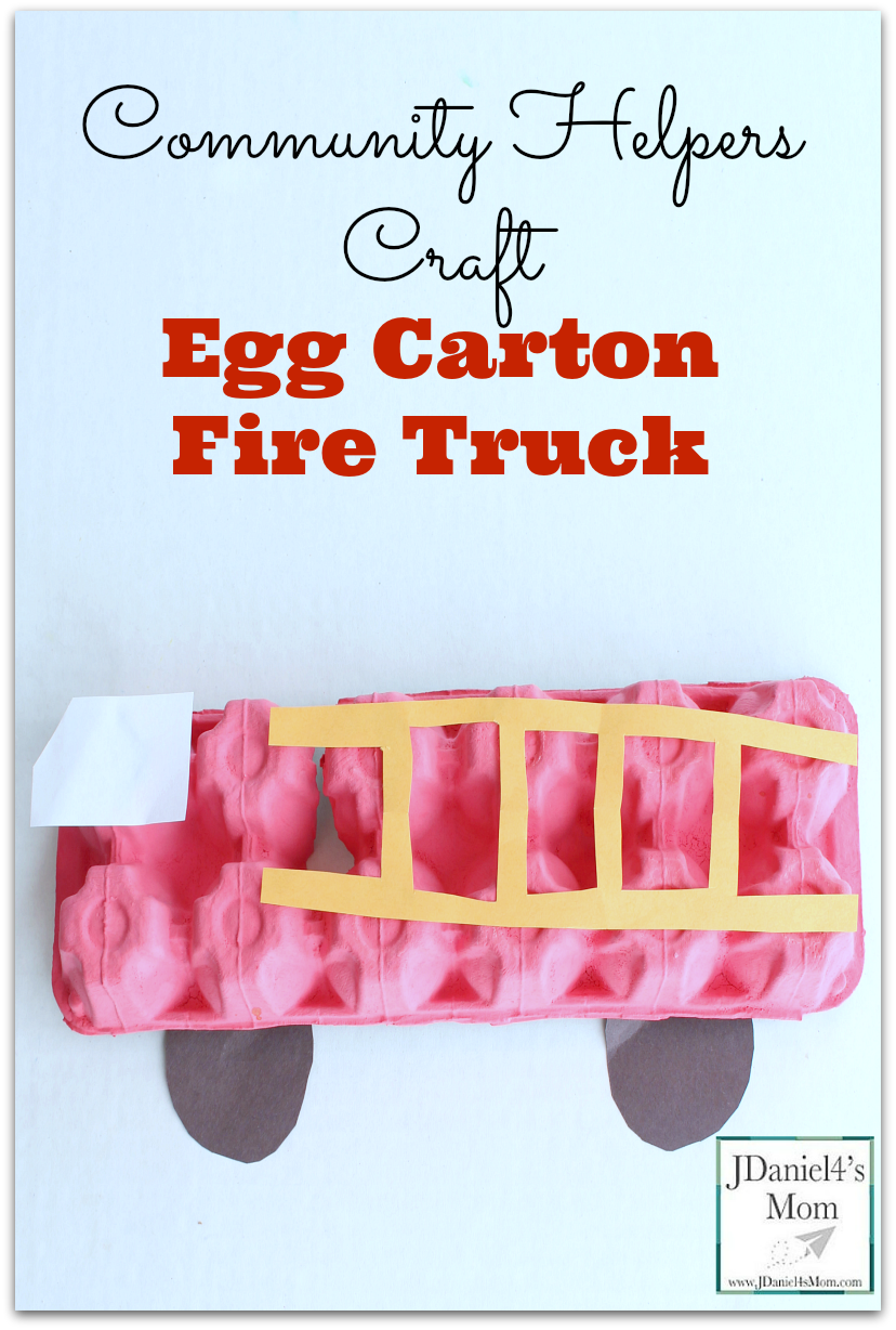 This egg carton fire truck is one of a number of fire engine themed crafts you will find on my blog. This particular community helpers vehicle uses simple materials we all probably have access to.