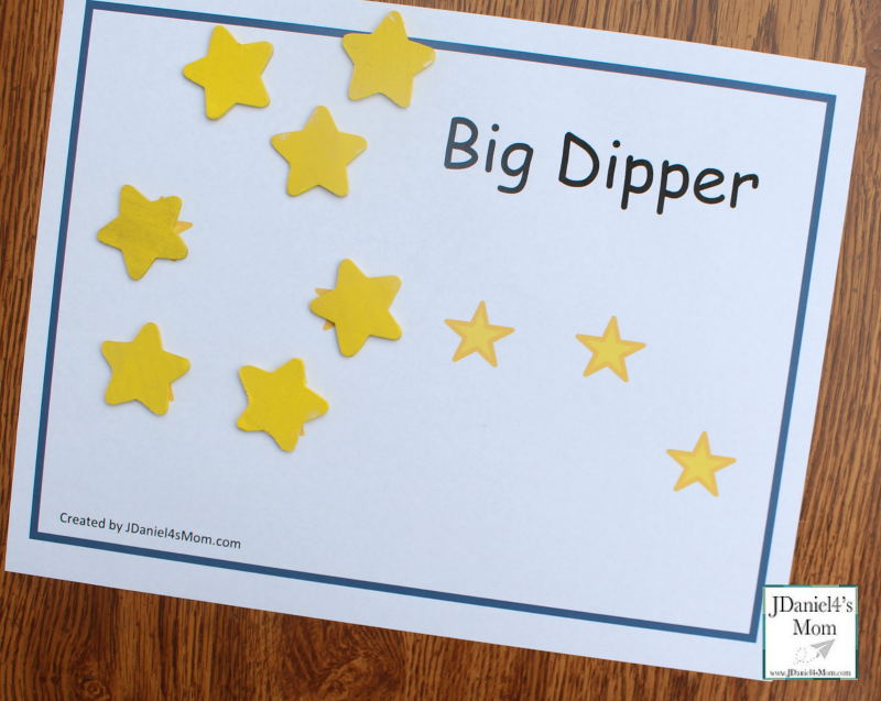 Constellations for Kids - Printable Constellation Mats Big Dipper
