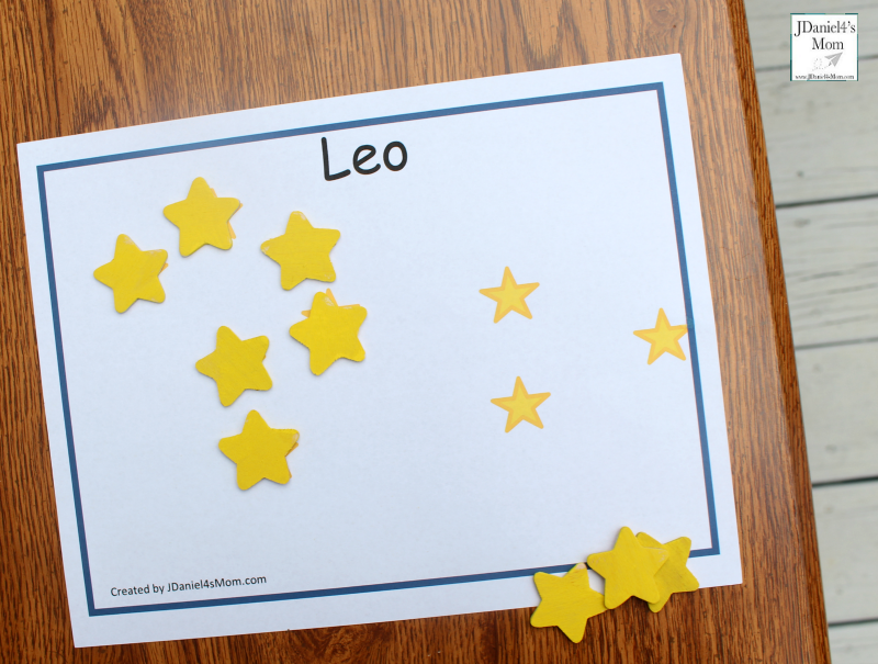 Constellations for Kids - Printable Constellation Mats leo