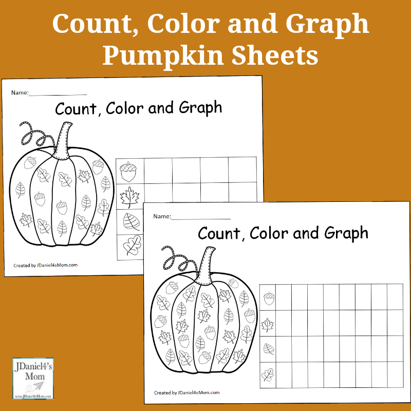 Count, Color and Graph Pumpkin Sheets- This is a set of free graphing sheets featuring fall leaves and acorns.