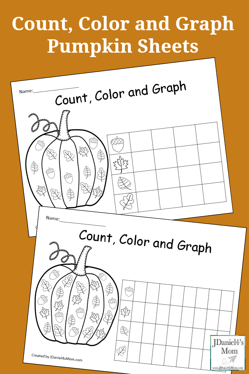 Count, Color and Graph Pumpkin Sheets- This is a set of free graphing sheets featuring fall leaves and acorns. They will be fun pumpkin math sheets to do with your children at home or students at school.