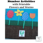 Number Activities with Printable Flowers and Worms- This set is a wonderful way to work on number recognition and counting. Kids will have fun planting flowers to match the number on each worm.