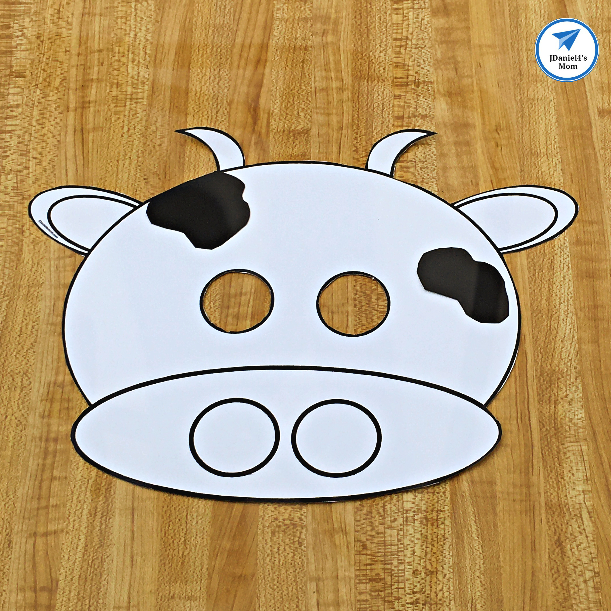 Cow Mask Printable Template with Black Spots