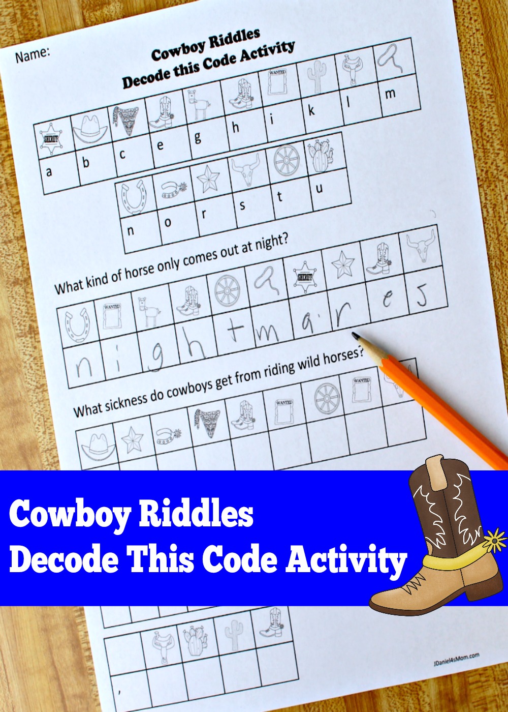 Your children at home and students at school will have fun discovering the punchlines to these cowboy riddles as they crack the code for each riddles punchline. This is also a fun reading activity. Children can explore reading with feeling and expression as they read each riddle to a partner or adult.