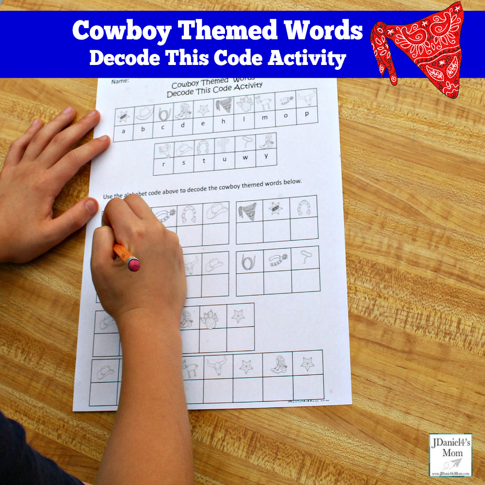 Cowboy Themed Words Decode This Code Activity