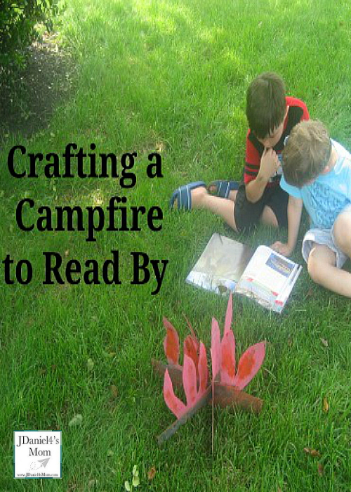 Crafting a Campfire to Read By- Painting the Fire Flames on a Cardboard Box