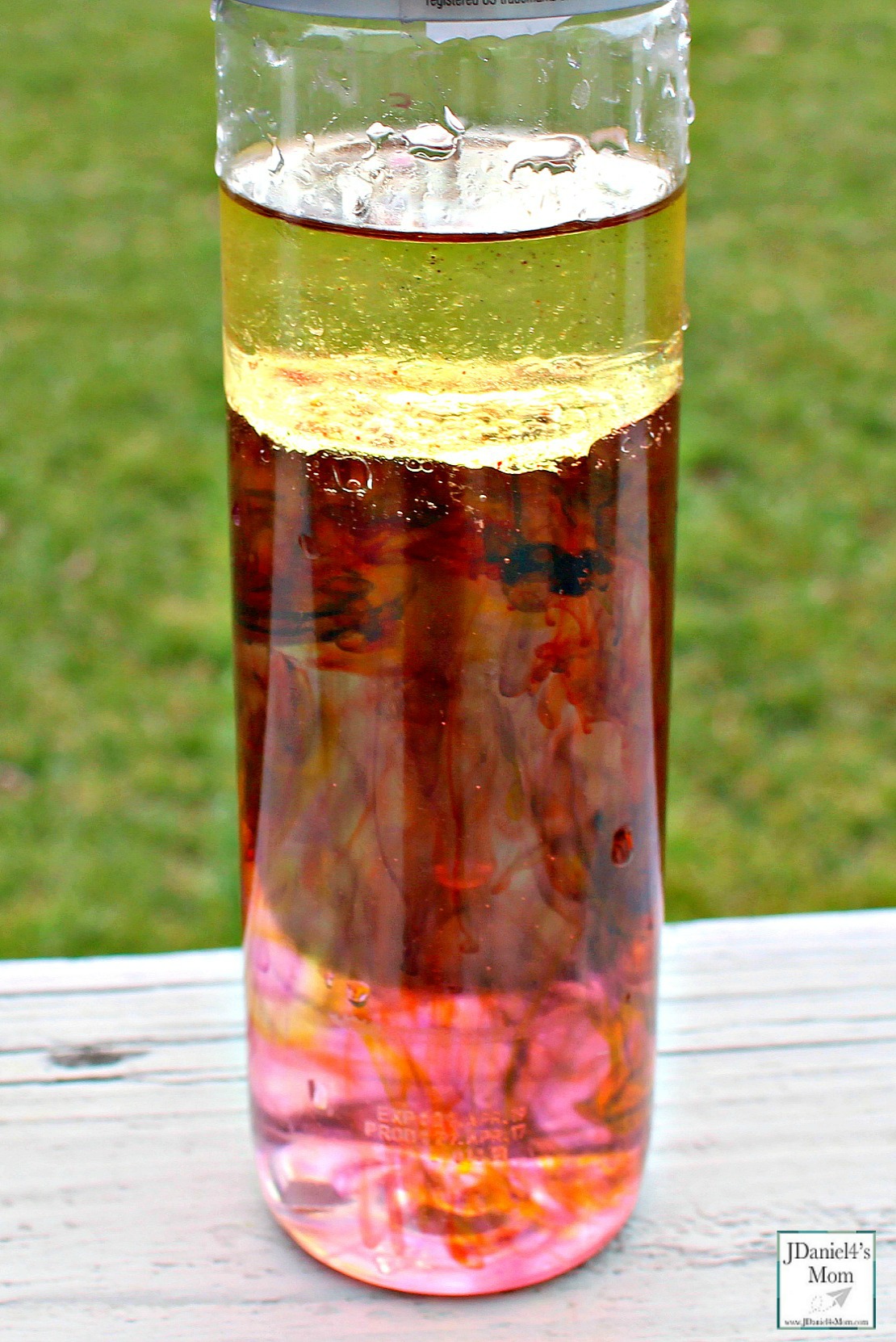 Creating the Olympic Flame in a Bottle STEM Activity - Mixture of Colors