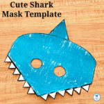Cute Shark Mask Template Square Small