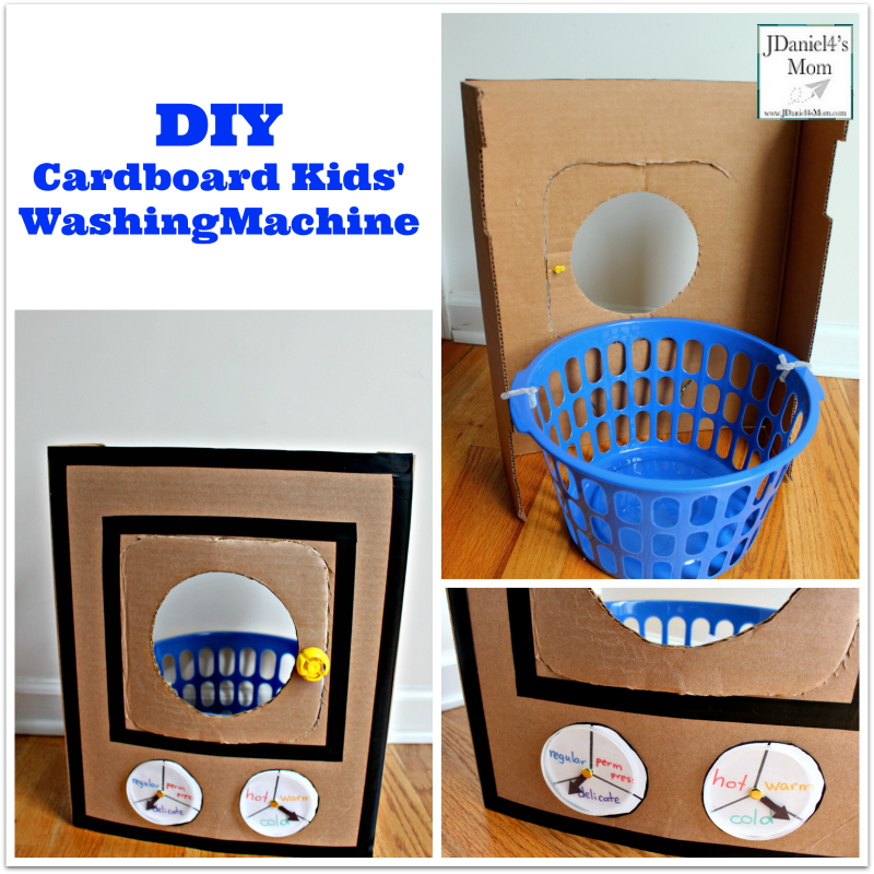 DIY Cardboard Kids' Washing Machine - This portable pretend play area is super easy to create.