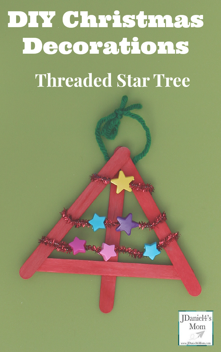 DIY Christmas Decorations Threaded Star Tree- Kids will get to work on their fine motor skills while creating this keepsake Christmas ornament. 