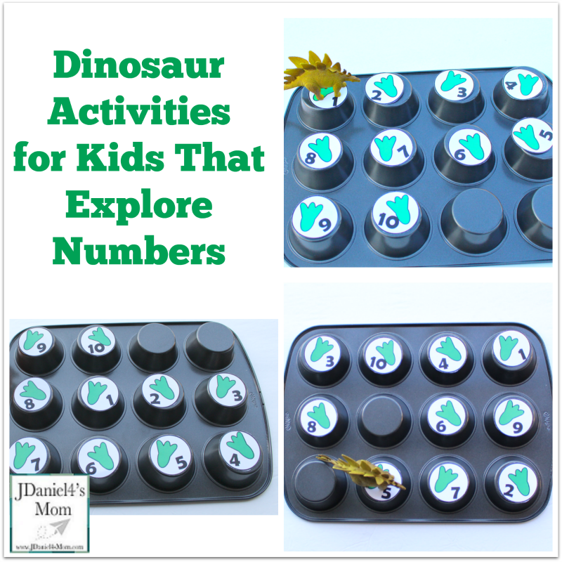 Dinosaur Activities for Kids That Explore Numbers - This printable set of numbers can be used in or on top of a muffin tin.