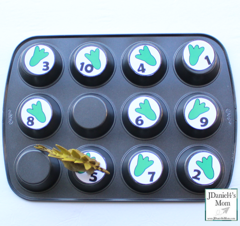 Dinosaur Activities for Kids That Explore Numbers - This printable set of numbers can be used in or on top of a muffin tin.