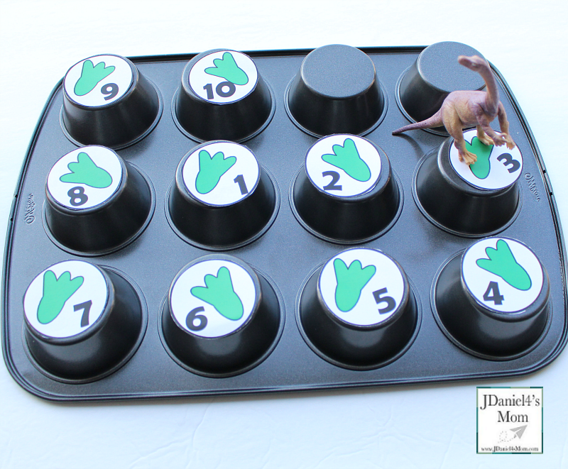 Dinosaur Activities for Kids That Explore Numbers - This printable set of numbers can be used in or on top of a muffin tin.