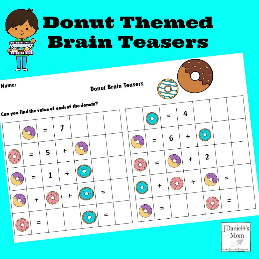 Donut Themed Brain Teasers for Kids
