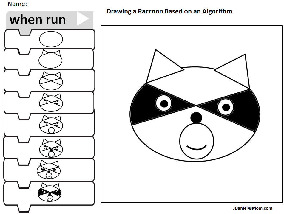 Drawing a Raccoon with an Algorithm without words