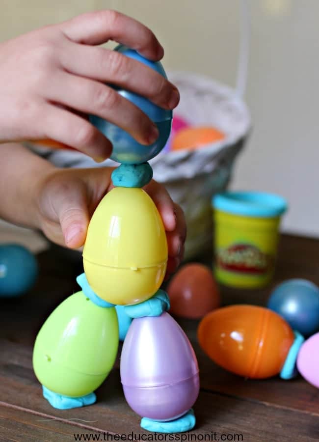 STEM Activities with Plastic Eggs - Plastic Egg Tower