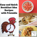 Easy and Quick Breakfast Idea Recipes with Printable Rooster Clock