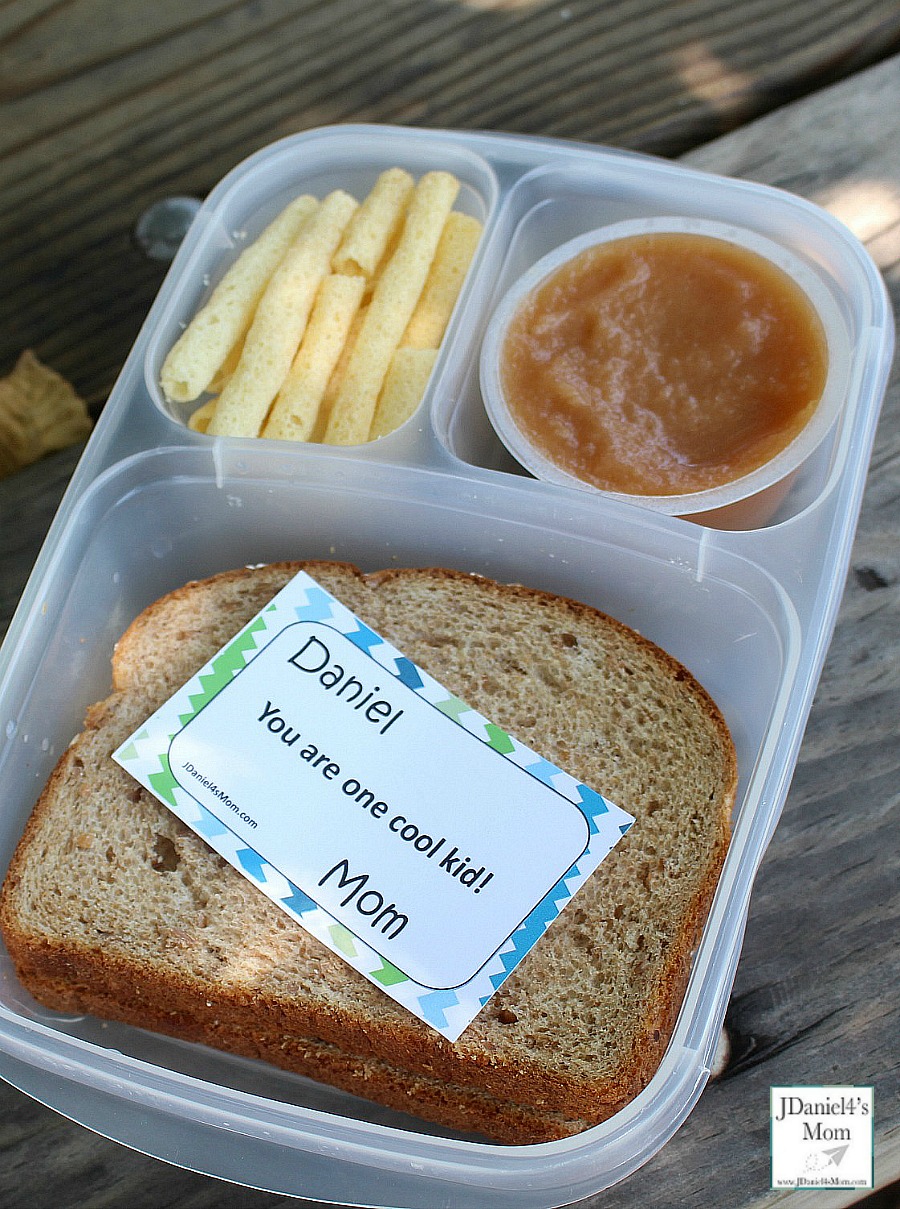 Editable Lunch Box Notes for Kids Lunches- Sample Lunch