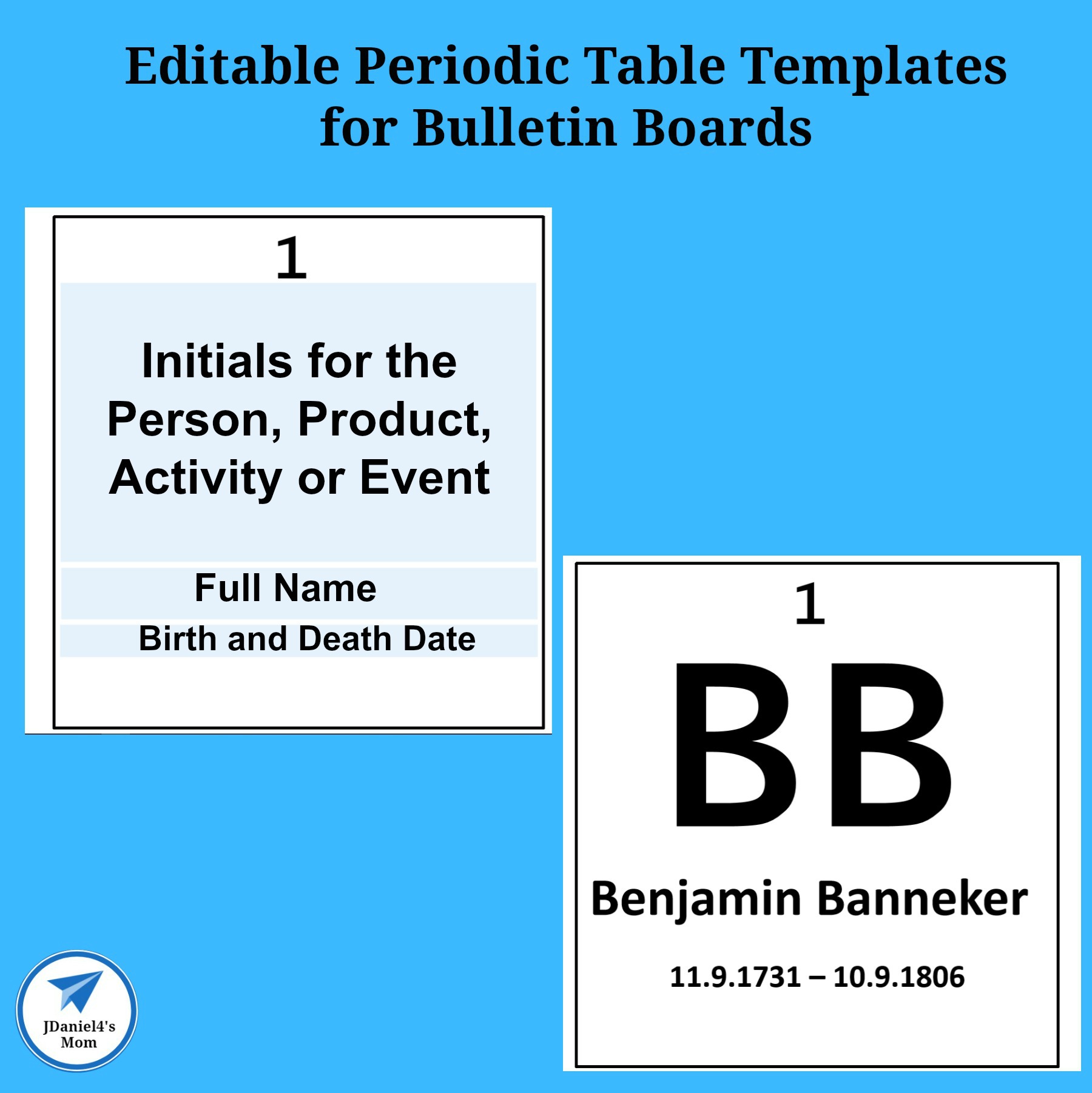Editable Periodic Table Templates for Bulletin Boards