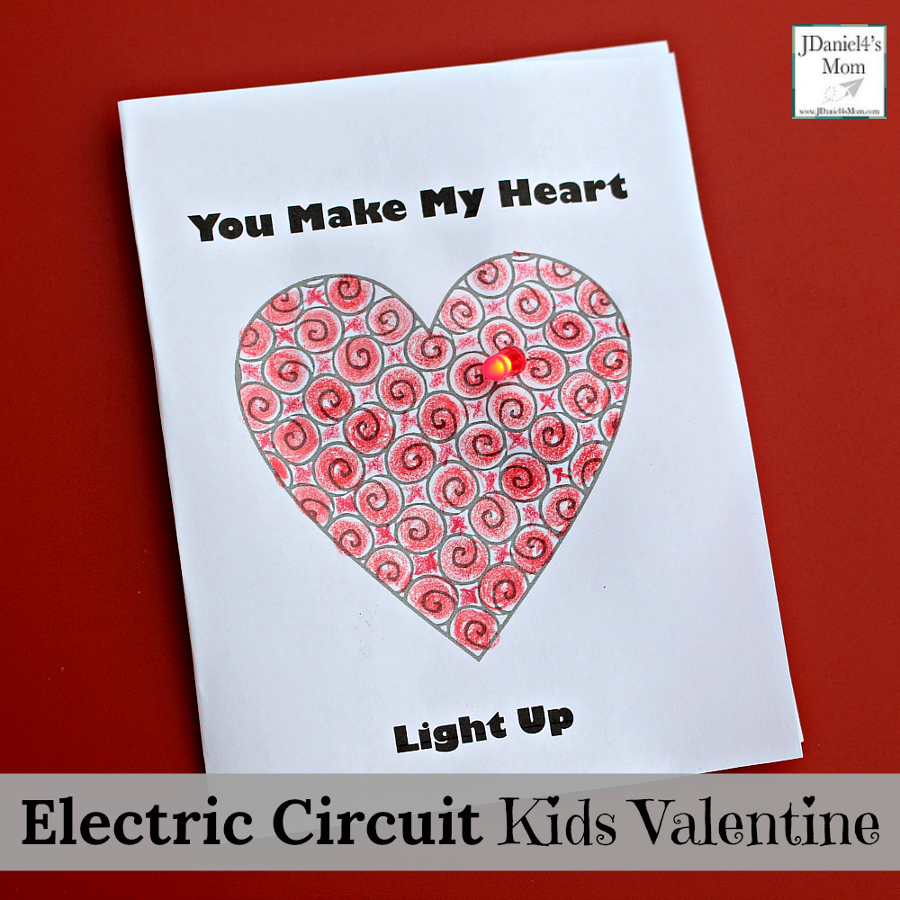 Electric Circuit Kids Valentine Card Activity with Free Printable Card