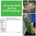 Elf on the Shelf Zip Line STEM Challenge - The elf has stolen an ornament. How will he get away from the tree with it.