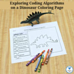 xploring Coding Algorithms on a Dinosaur Coloring Page - This is the stegosaurus page.