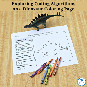 Exploring Coding Algorithms on a Dinosaur Coloring Page Set - JDaniel4s Mom