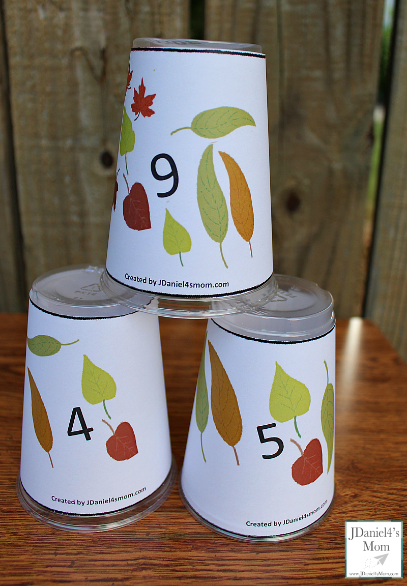 Fall Leaves Counting Activities with Printable- There are a lot of number games you can play with these cups.