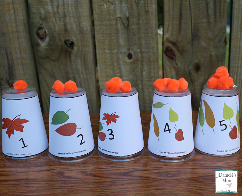 Fall Leaves Counting Activities with Printable- There are a lot of number games you can play with these cups.