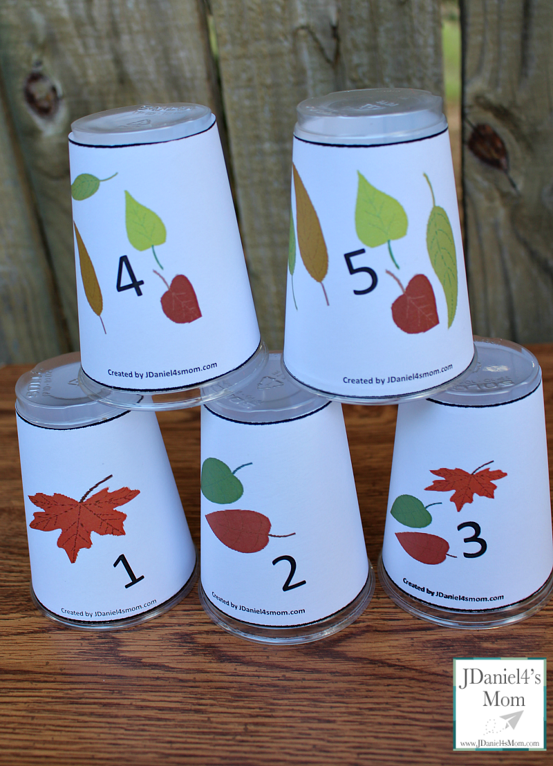 Fall Leaves Counting Activities with Printable- There are a lot of number games you can play with these cups.