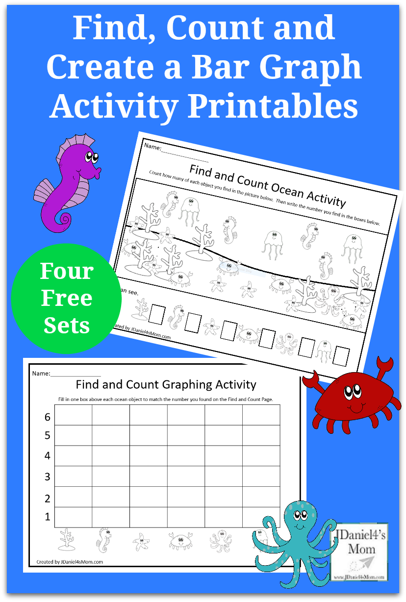 Find, Count and Create a Bar Graph Activity Printables - Your children at home or students at school can work on counting and graphing with this set of four counting and four graphing sheets.